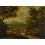 18th/19th Century Northern European School - Oil painting - Landscape glimpsed through a clearing