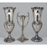 A Pair of Edward VII Silver Urn Pattern Vases, by Harrison Brothers & Howson, Sheffield 1905/06,