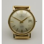 A Verity Automatic Wristwatch, Late 20th Century, 9ct Gold Cased, 34mm diameter, the silver dial