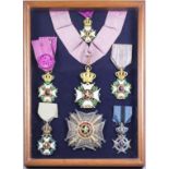 A Framed Group of Seven Belgian Honours and Awards, various