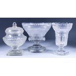 A Small Collection of Glass, 19th/20th Century, including - high footed bowl, 9ins diameter x 8.