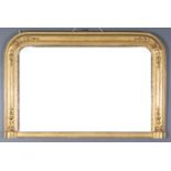 Two Victorian Gilt Framed Overmantel Mirrors, with arched and moulded top and with floral
