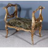 A Late 19th Century French Gilt Window Seat of "Louis XV" Design, with shaped and moulded frame