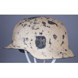 A German World War II Helmet, painted, single decal