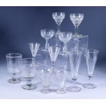 A Collection of English Drinking Glasses, 19th/20th Century, including - a suite of eleven white