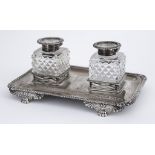 A Late Victorian Silver Rectangular Ink Stand of "George IV" Design, by Walter & John Barnard,