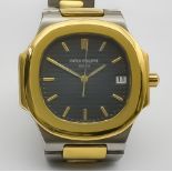 A Patek Philippe "Nautilus" Quartz Movement Wristwatch, 18ct Gold and Stainless Steel Cased, 34mm