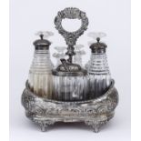 A George IV Silver Rectangular Cruet, possibly by William Bateman, London 1827, with gadroon mounts,