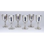 A Set of Six Elizabeth II Silver Goblets of Small Proportions, by C.J. Vander Ltd, London 1979, with