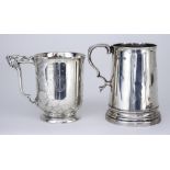 An Edward VIII Plain Silver Christening Mug and a George V Silver Mug, the christening mug by The