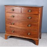 A Late George III Mahogany Chest, with moulded edges to top, fitted two short and three long drawers