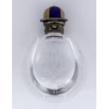 A Victorian Silver Gilt and Enamel Mounted Cut Glass Scent Bottle, by Henry William Dee, London