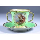 A Flight, Barr & Barr Cabinet Cup and Saucer, Circa 1815, painted by Thomas Baxter, with "The Monk