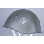 An Italian or Croatian Helmet, painted, with single SS decal