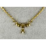 A Diamond Pendant Set Necklace, Modern, yellow metal construction, the centre drop being set with