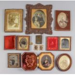 A Small Collection of Daguerreotype and Albumen Prints, 19th Century, including - seated young