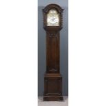 An Early 20th Century "Jacobean" Dark Oak Cased "Grandmother" Clock, by W. Box of Gloucester, the