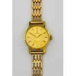 A Lady's Omega Manual Wind Wristwatch, Late 20th Century, Gold Colour Metal Cased, 21mm diameter, on