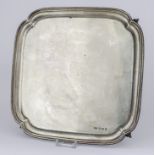 An Elizabeth II Silver Square Salver of "18th Century" Design, by Viner's Ltd, Sheffield 1956,