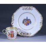 A Chamberlains Worcester Two-Handled Cup, Late 18th/Early 19th Century, enamelled in colours with