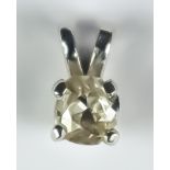 A Solitaire Diamond Pendant, Modern, silvery coloured metal, set with a brilliant cut white diamond,