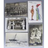 An Album of Black and White and Coloured Postcards, Early 20th Century, of military,