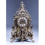 An Early 20th Century German Gilt Brass Mantel Clock, by Franz Hermle, No. 130-070, the 4.5ins