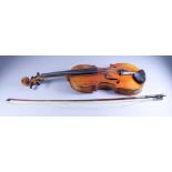 A German Violin of Stradivarius Pattern, with figured two piece back, 14ins (excluding button), 23.