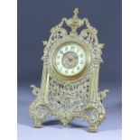 A Late 19th/Early 20th Century French Cast Brass Cased Easel Pattern Desk Timepiece, the 3.5ins