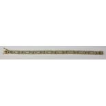 A Pave Diamond Bracelet, Modern, 9ct Gold set with pave diamonds, approximately 1ct , 200mm x 5mm,