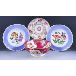 A Small Collection of English Porcelain, 19th Century, including a pair of soup plates, circa