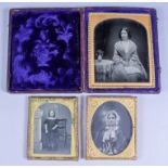 A Small Collection Daguerreotype and Albumen Prints, 19th Century, including - seated young woman