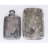 An Edward VII Silver Rectangular Curved Cigar Case, and a George VI Plain Silver Rectangular