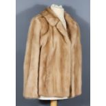 A Lady's Dawn Pastel Mink Short Jacket, 24ins long, size 10-12