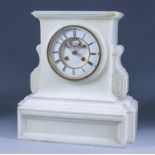 A 19th Century French White Marble Cased Mantel Clock, by Eugene Barrard of Paris, No. 682 92, the