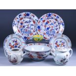 A Collection of Chinese Porcelain, 18th/19th Century, including - a pair of Imari decorated plates