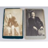 Robert Louis Stevenson (1850-1894) - Albumen Print Cabinet Card, with a full-length portrait of