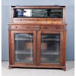 A William IV Rosewood Chiffonier, the superstructure fitted with an open shelf and three small