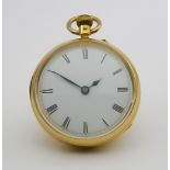 An 18ct Gold Keyless Open Faced Pocket Watch by Edwin Flinn, Allesley Road, London, No. 18024, the