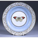 A Chamberlain's Worcester Porcelain Plate, Circa 1810, enamelled in colours with "Chinese White,