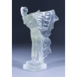 A Red Ashay Glass Car Mascot - Butterfly Girl, circa 1930, 7.75ins high