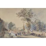 Manner of Paul Sandby (Circa 1730-1809) - Watercolour - "The Old Swan Inn, Bayswater Road in