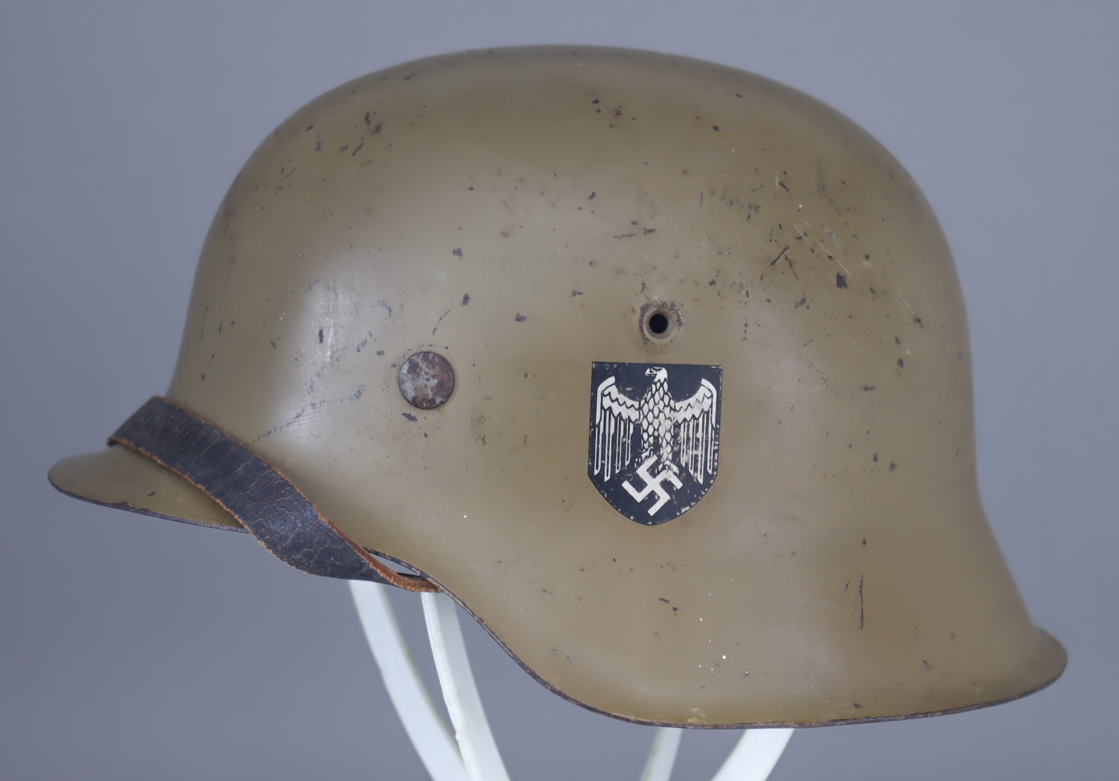 A German World War II Helmet, painted, single decal