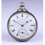 A Silver Cased Open Faced Keyless Chronometer, by Parkinson & Frodesham, 1888, 50mm diameter case,