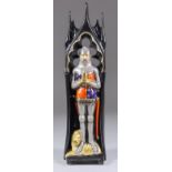 A Michael Sutty Porcelain Figure - Effigy of Edward the Black Prince, No. 113, 13.5ins high