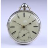 Two Silver Cased Open Faced Fusee Lever Pocket Watches, comprising - one by Joseph Brookhouse,