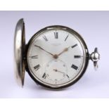 A Silver Full Hunting Cased Fusee Lever Pocket Watch by Charles John Cope, London 1829, 53mm