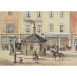 19th Century English School - Ink and watercolour - "Notting Hill Gate, 1861 - At the top of