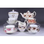 A Small Collection of English Porcelain Tea Wares, 18th/19th Century, including - a Barr Flight