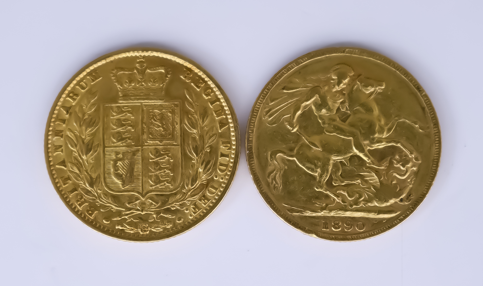 Two Victoria 1862 and 1890 Sovereigns